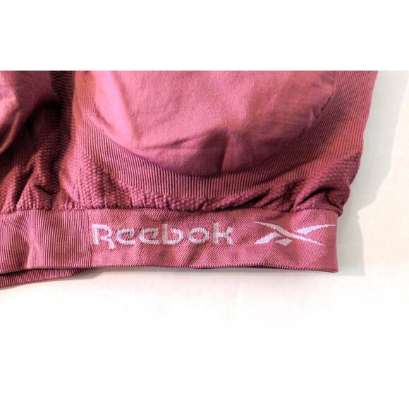 Reebok Sports Bra Racerback 2XL Pink Gray Trim Adjustable Straps Removable Pads - Picture 5 of 8